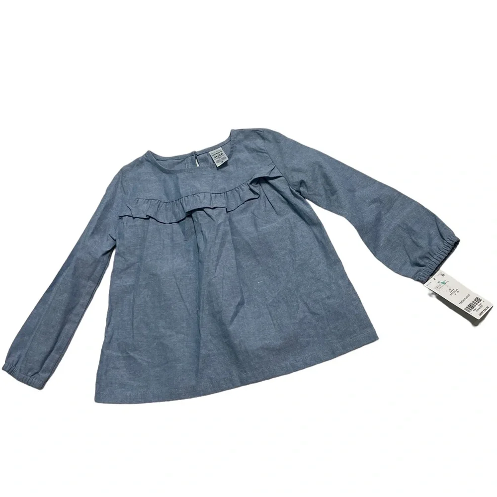 Long sleeve Shirts Peek stripe metallic top 2T , & Carter blue ruffle top 3T